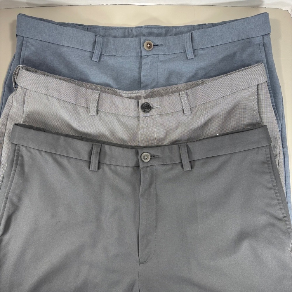 Haggar Men's Cool 18 Pro Golf Shorts Bundle Gray Blue 3-Pack Size 38 Athletic